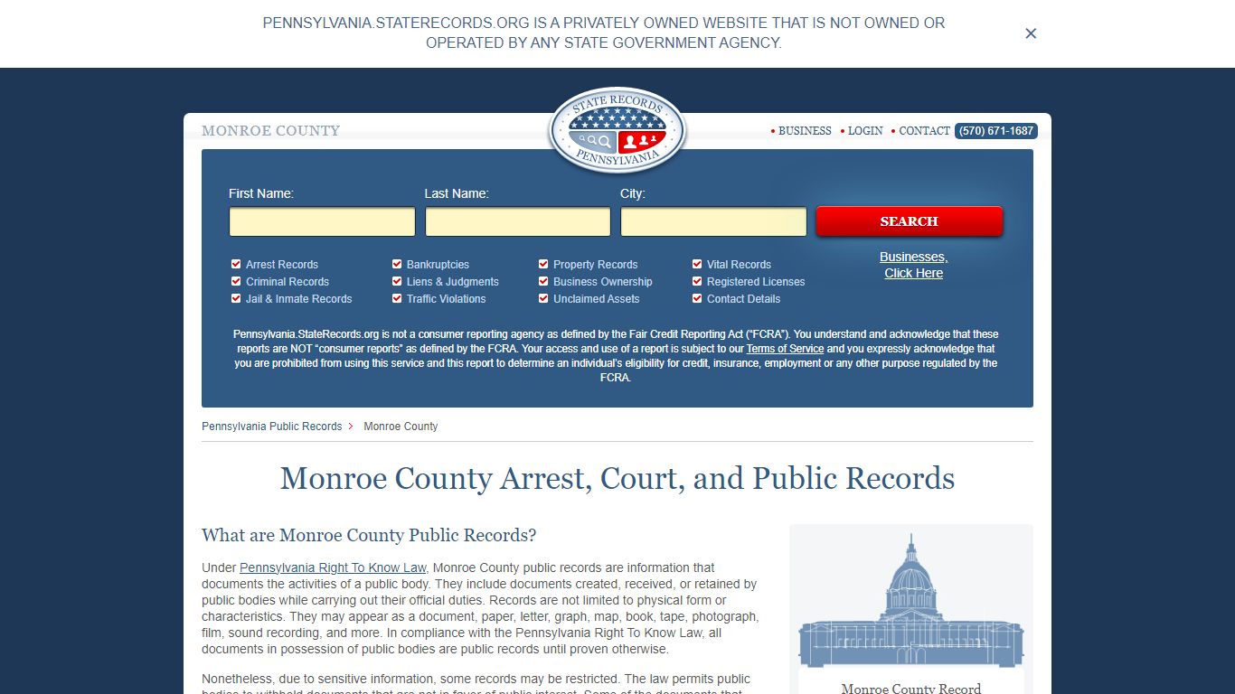 Monroe County Arrest, Court, and Public Records