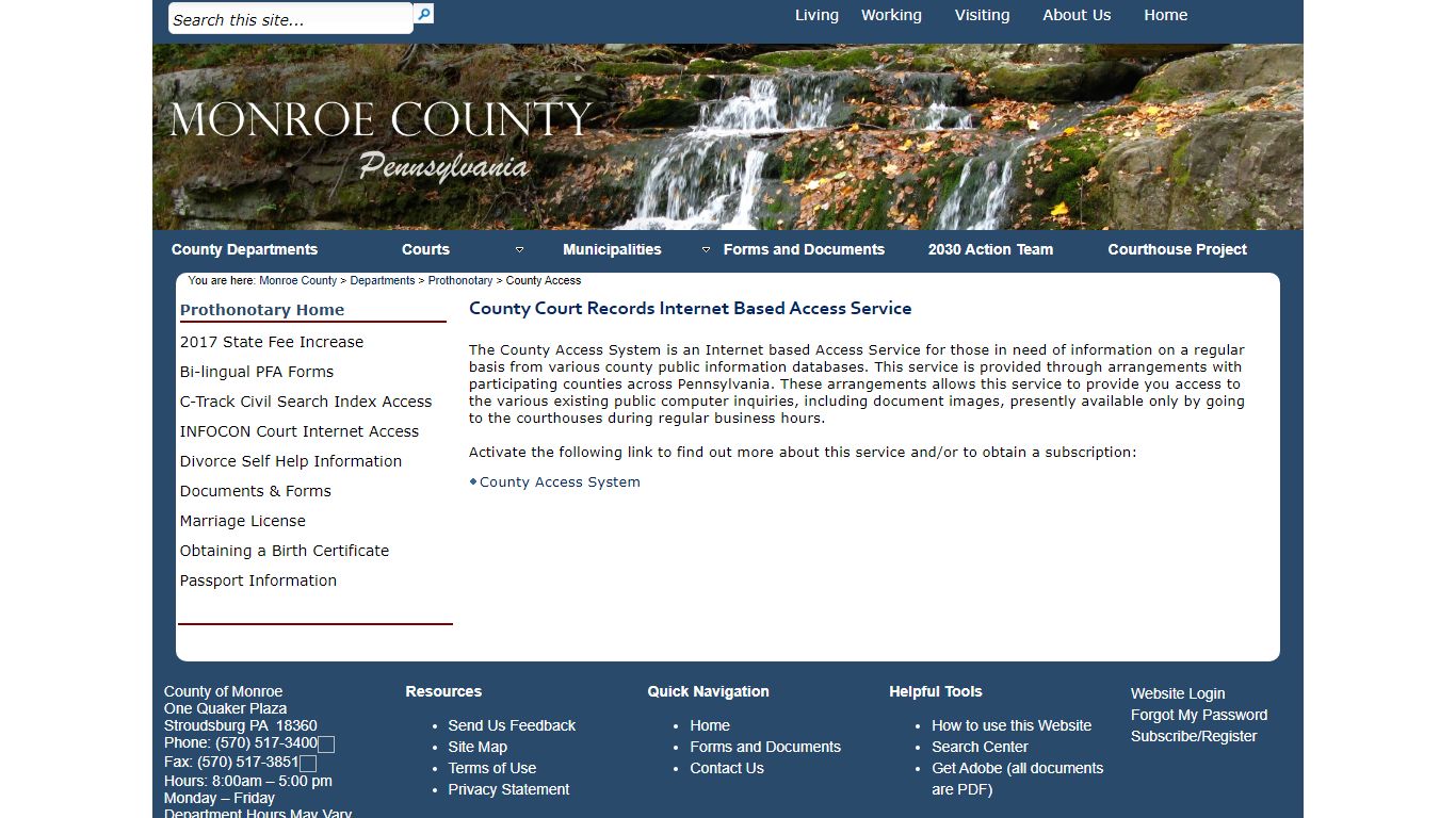 County Access - Monroe County, Pennsylvania